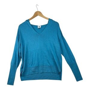 Cabi Hooded Popover Knit Sweater size Small Blue‎ Style 5835